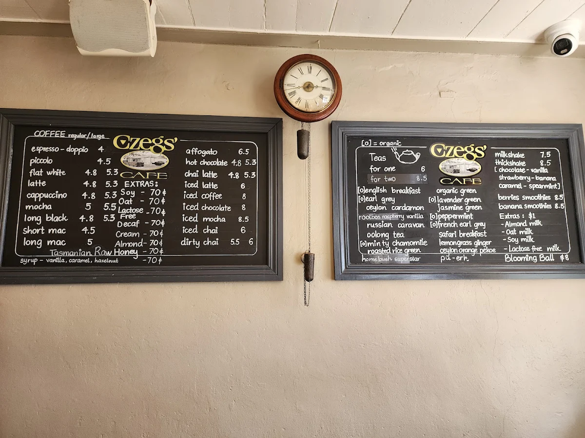 Menu, Czegs' Richmond