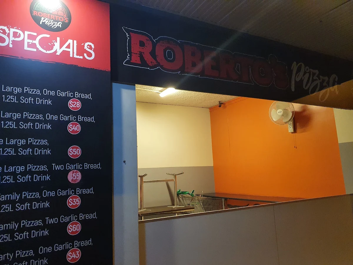 Menu, Roberto's Pizza