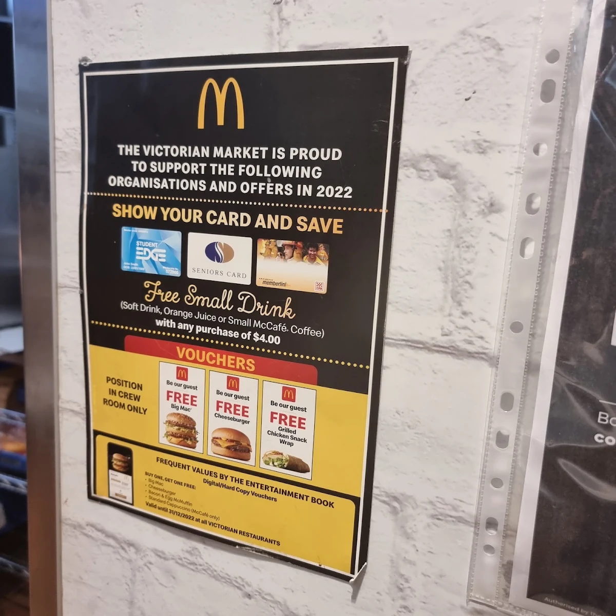 Menu, McDonald's Lower Templestowe