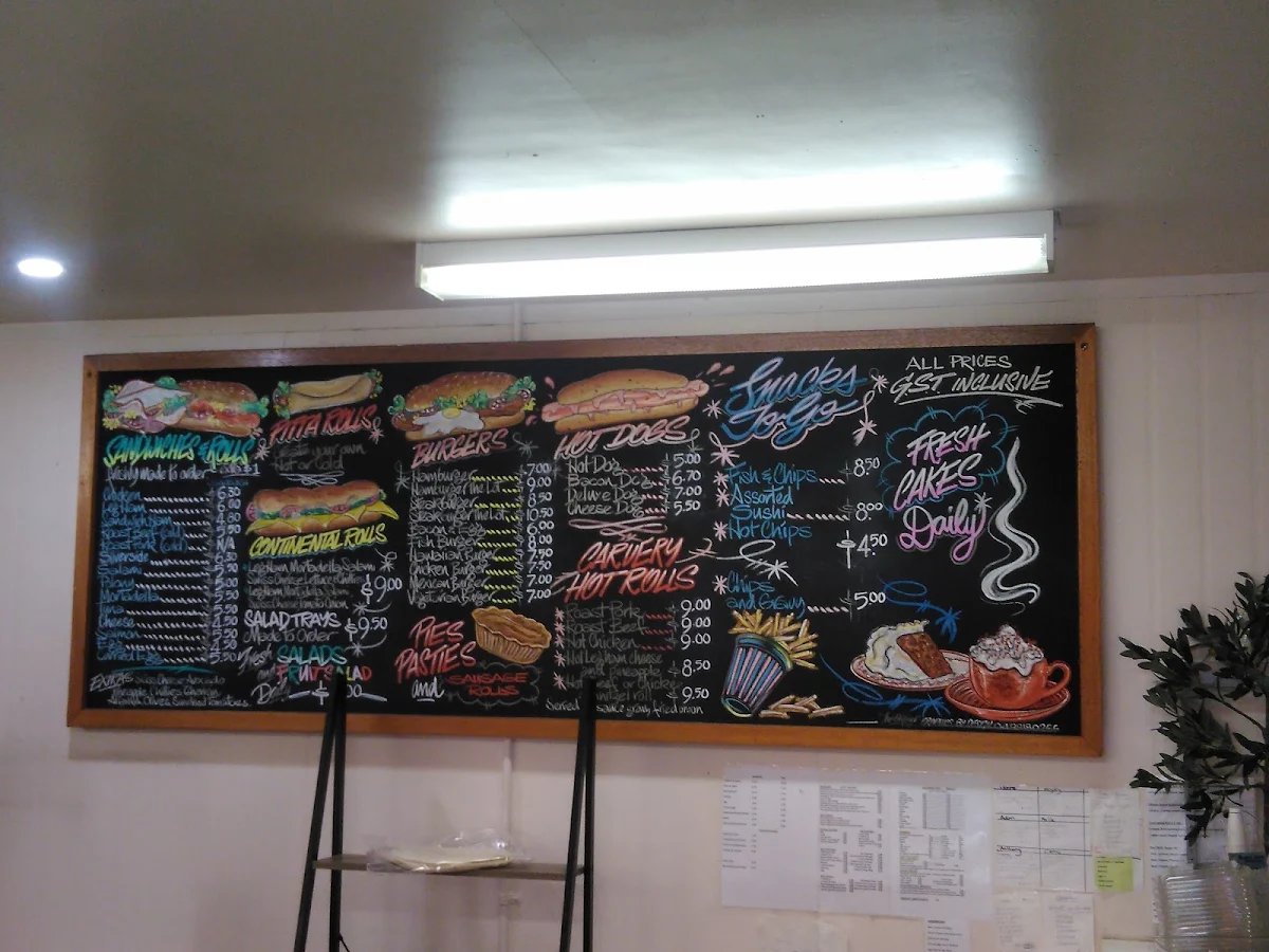 Menu, Bearly Jan's Lunch Bar Cafe