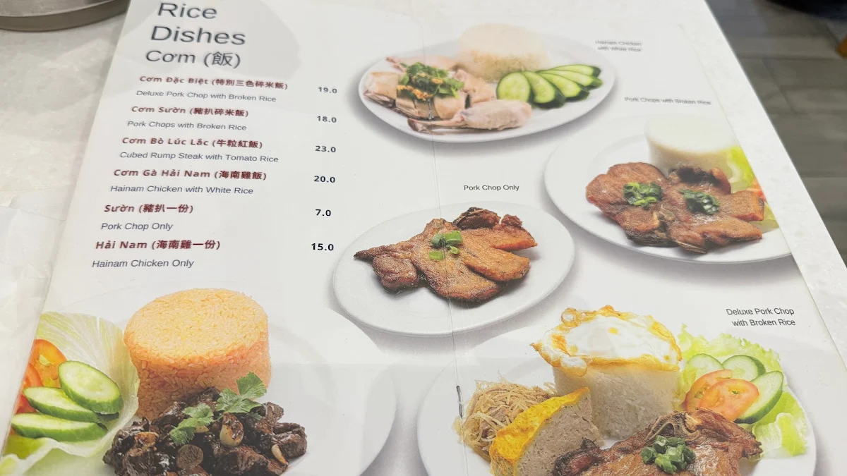 Menu, Tan Viet Noodle House