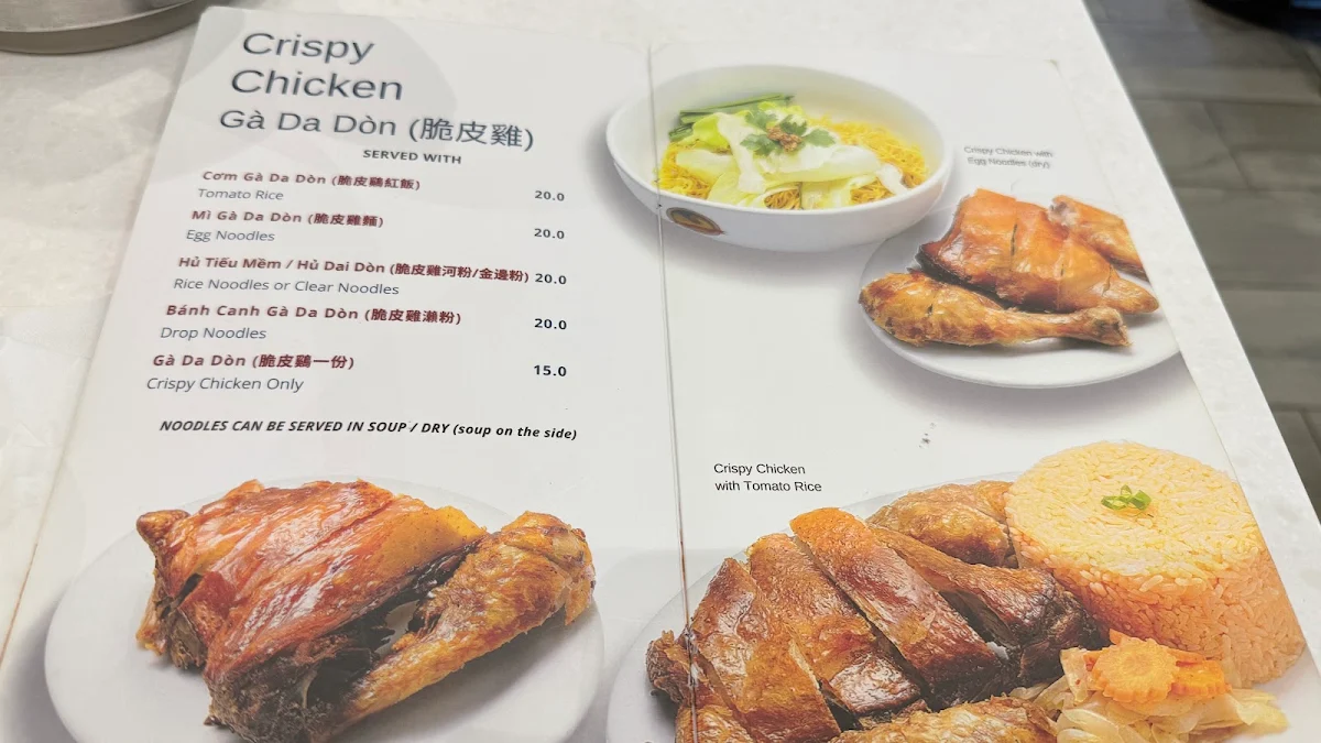Menu, Tan Viet Noodle House
