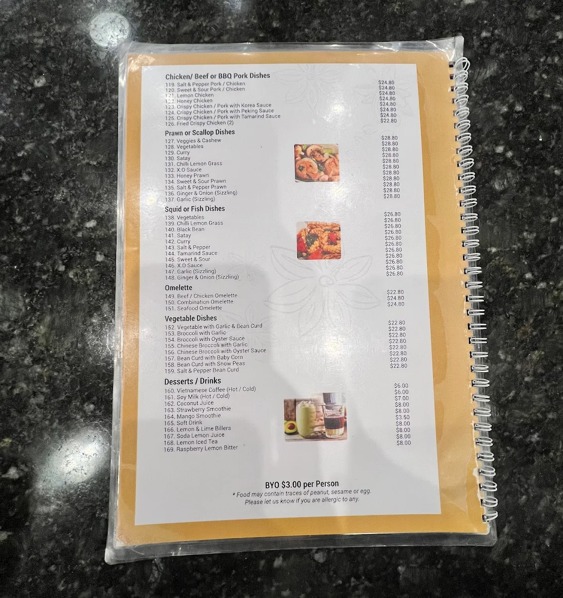 Menu, Pho Hoa Melton