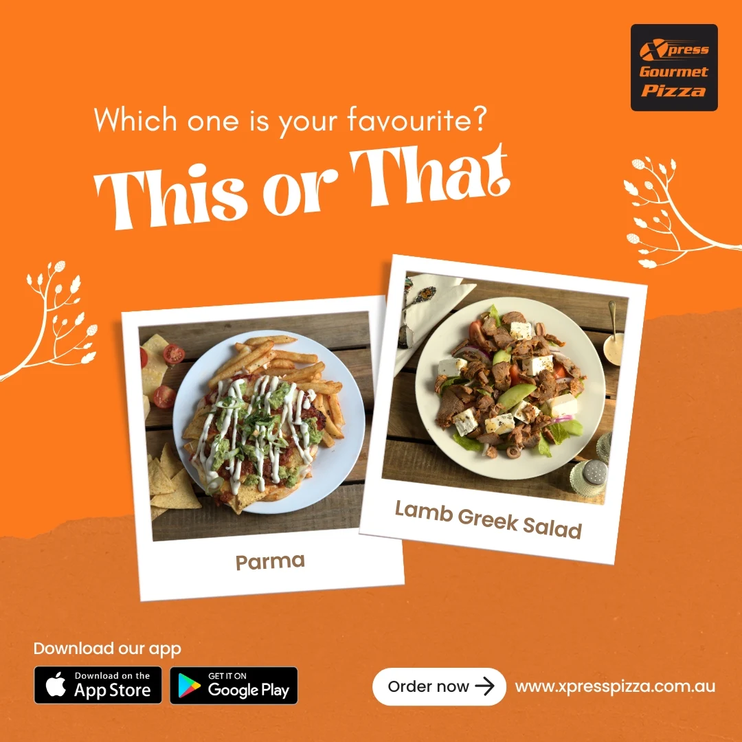 Menu, Xpress Gourmet Pizza & Pasta