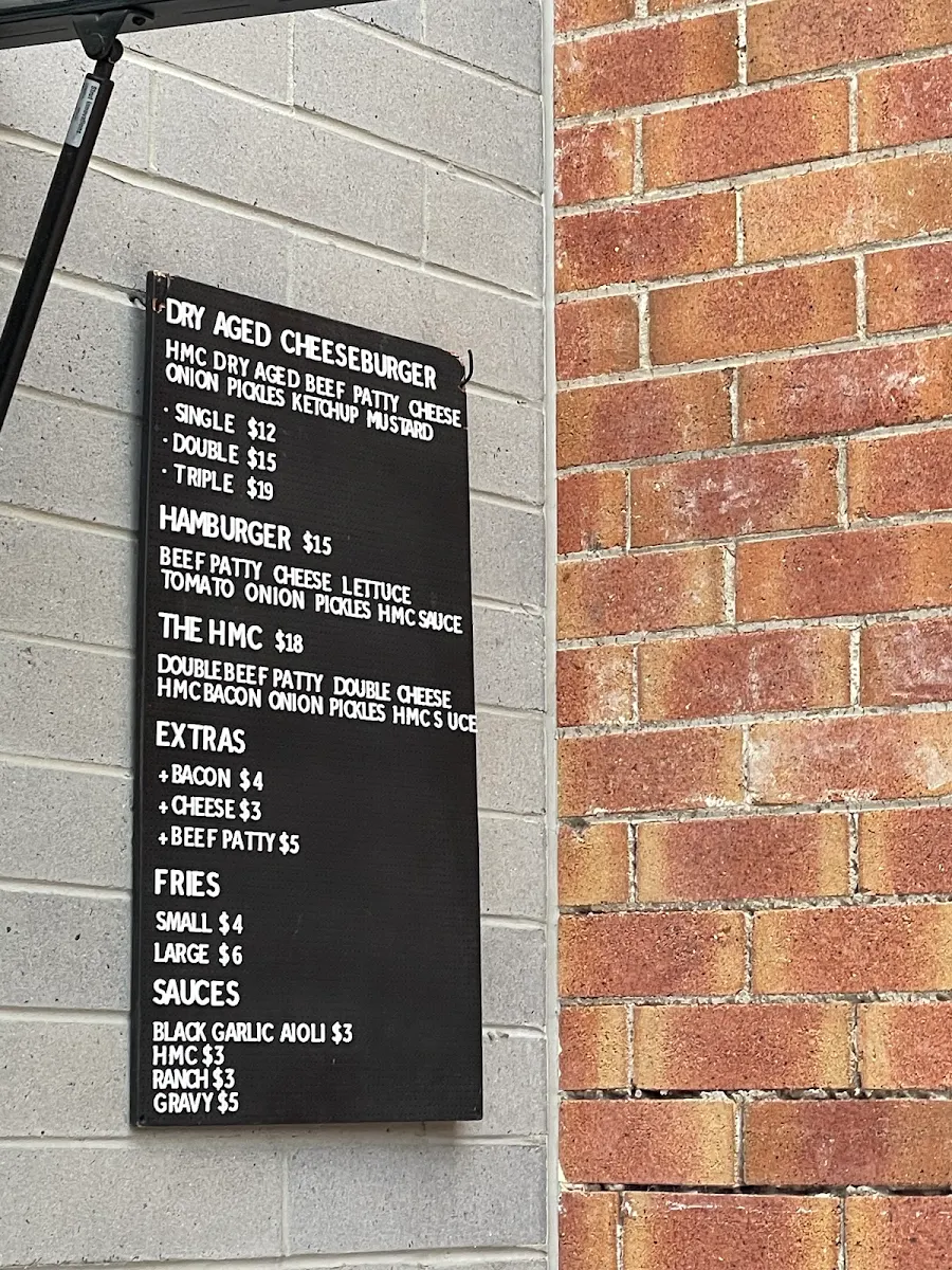 Menu, Burgers by HMC
