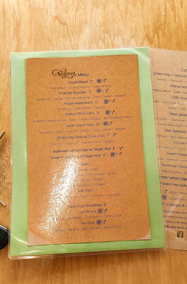 Menu, Common Grounds Morpeth