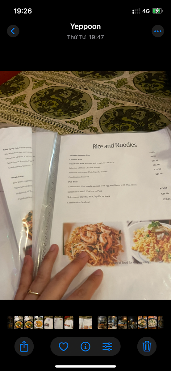 Menu, Thai Takeaway