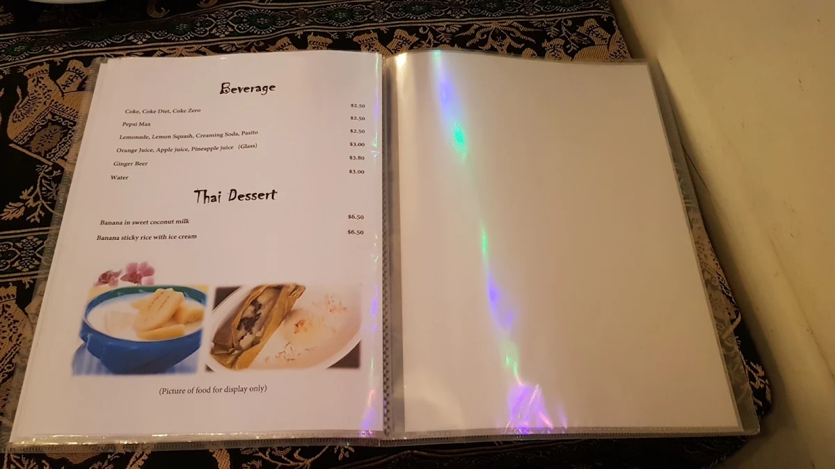 Menu, Thai Takeaway
