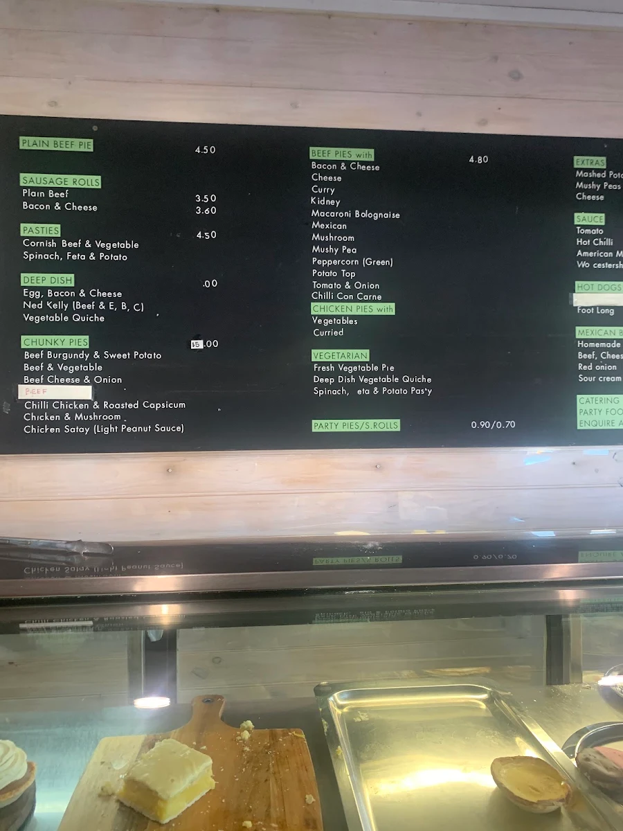 Menu, The House of Pie