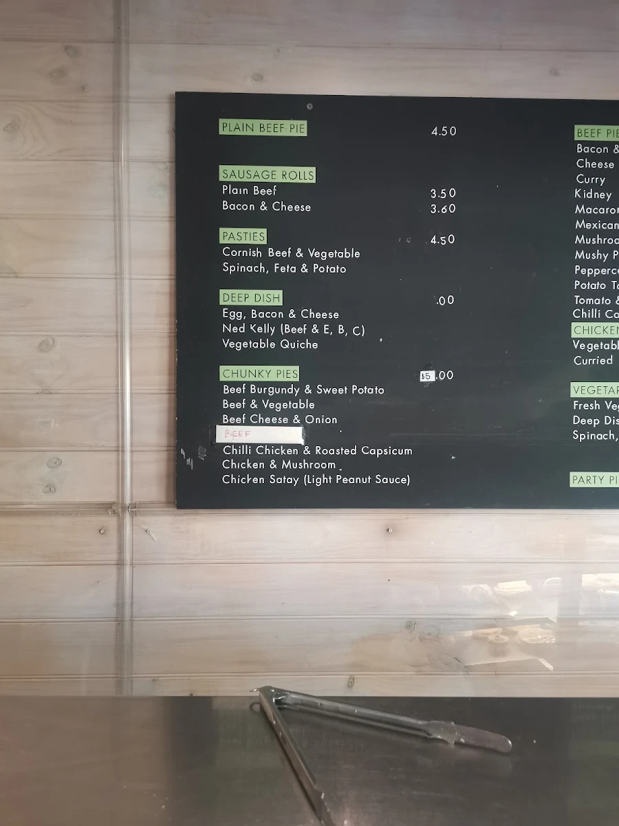 Menu, The House of Pie