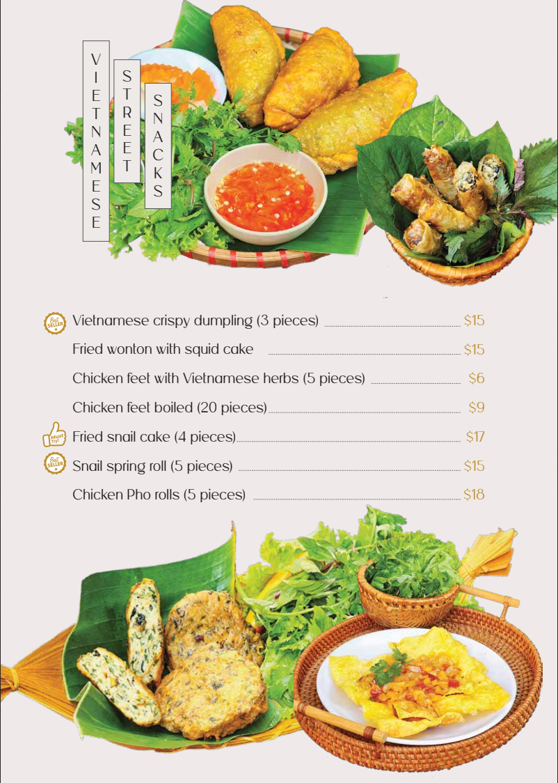 Menu, Cơm Ga Ba Nga Hoi An Bankstown
