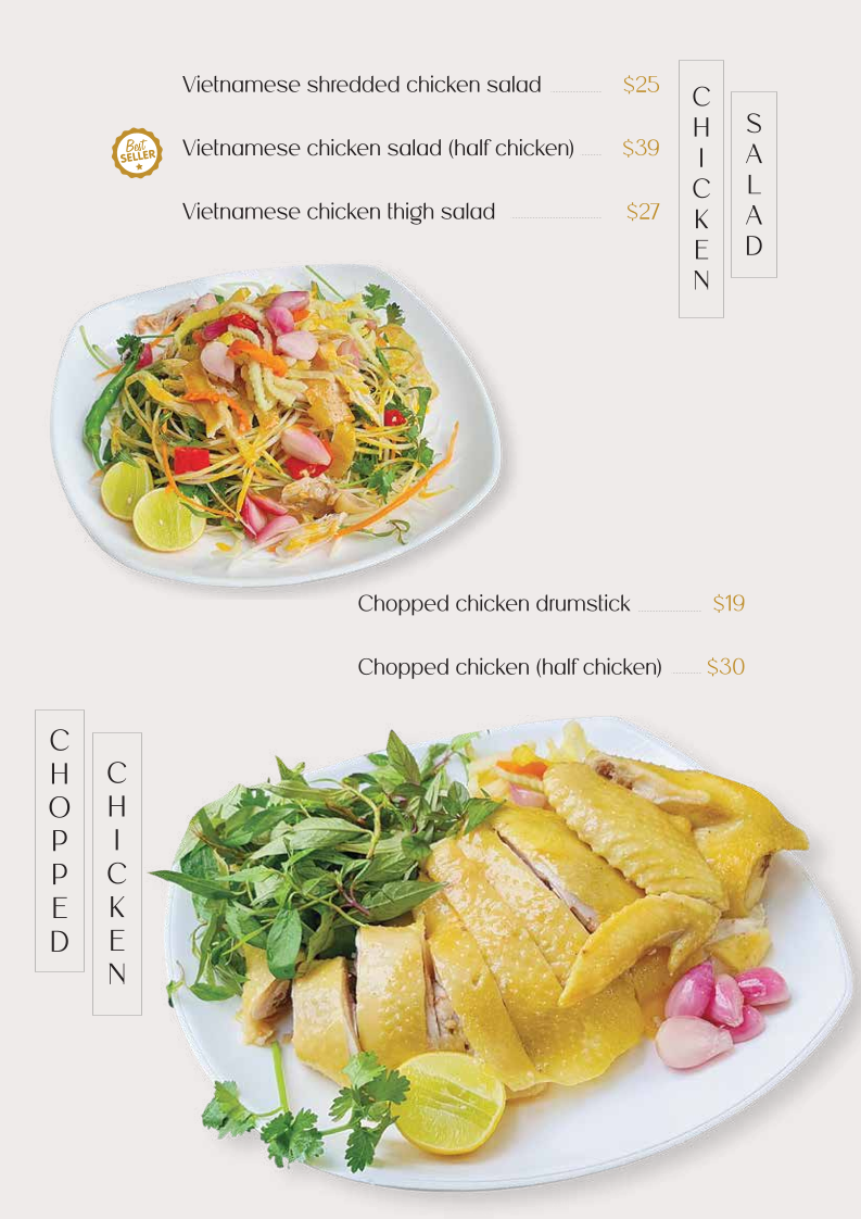 Menu, Cơm Ga Ba Nga Hoi An Bankstown