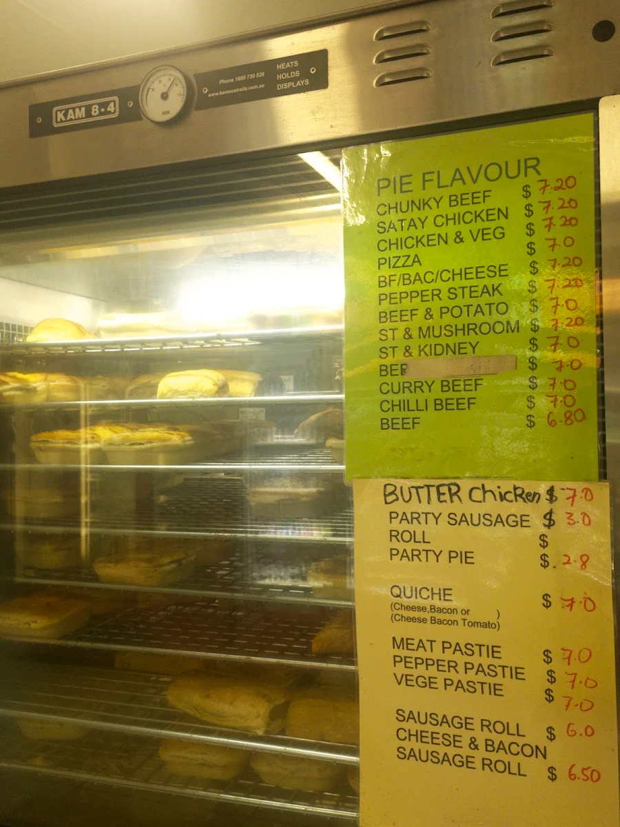 Menu, Dongara Bakery