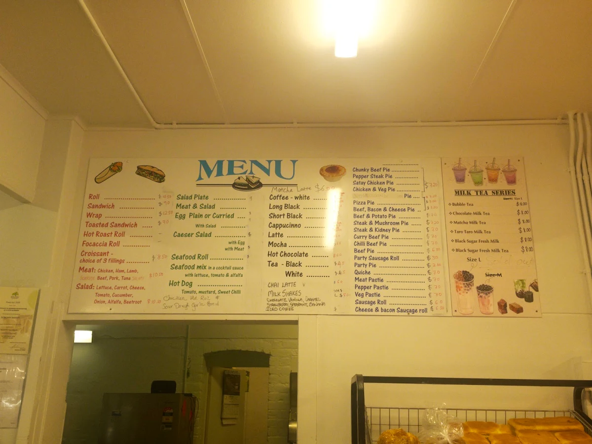 Menu, Dongara Bakery