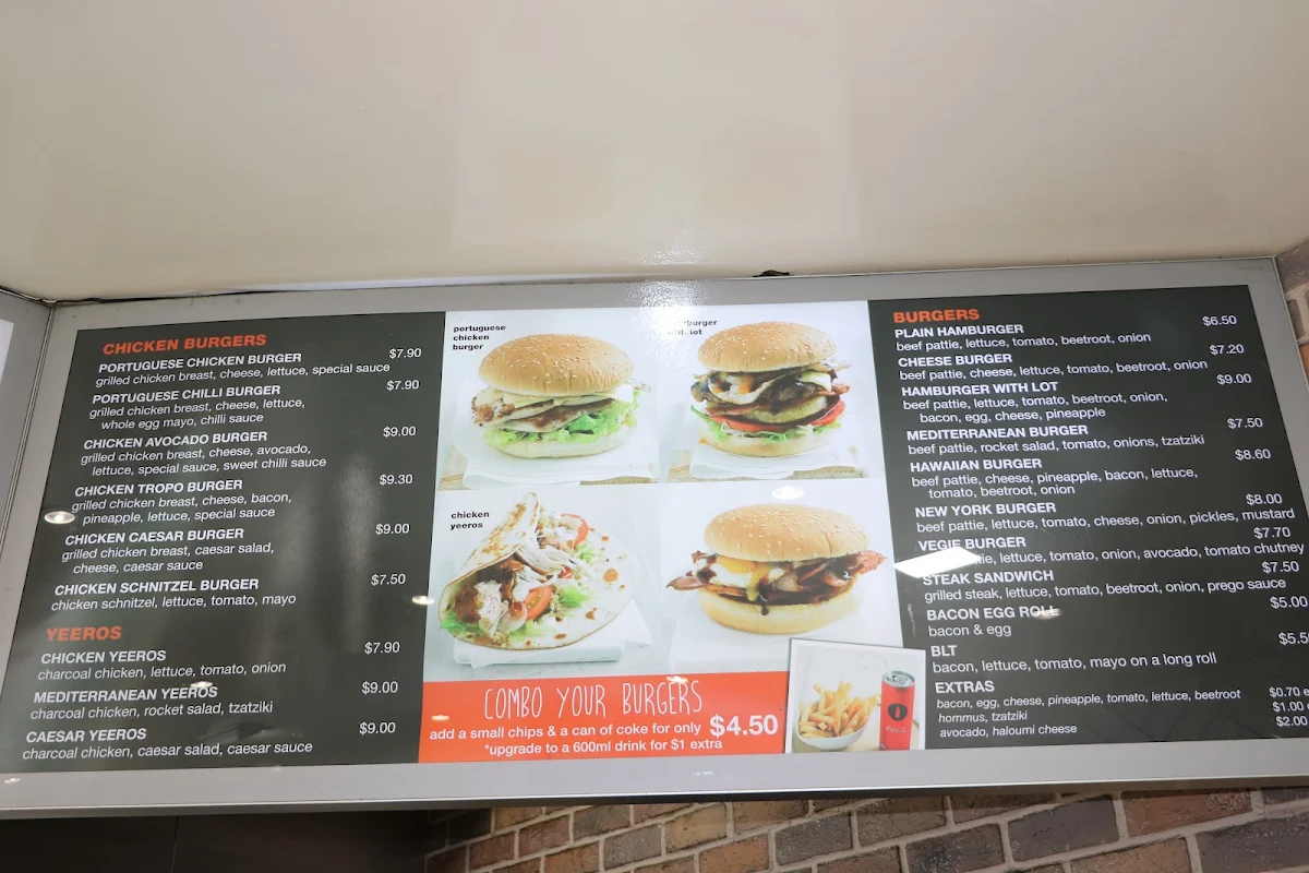 Menu, Mascot Charcoal Chickens