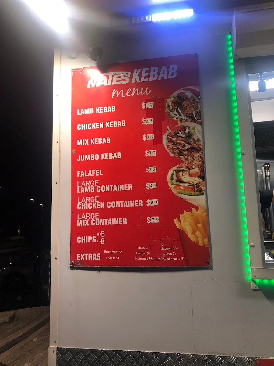 Menu, Mates Kebab