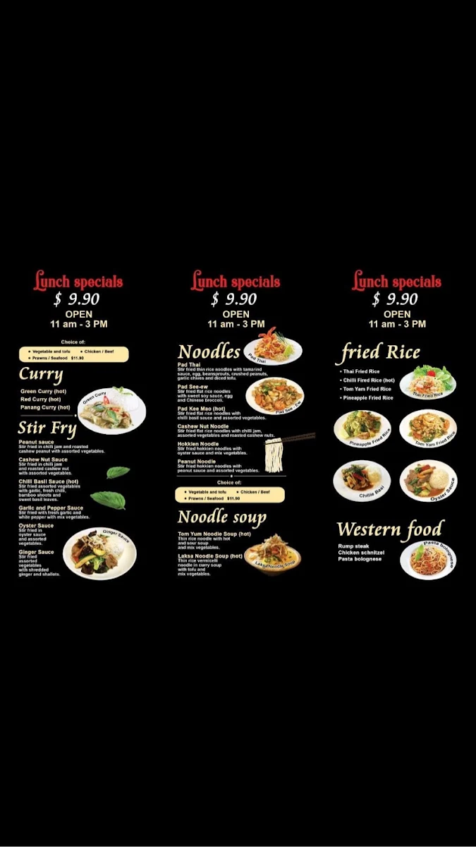 Menu, Green basil