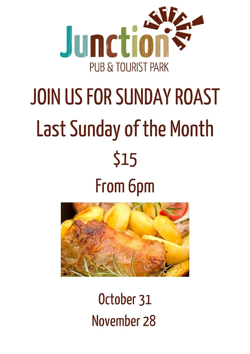 Menu, The Junction Pub & Tourist Park