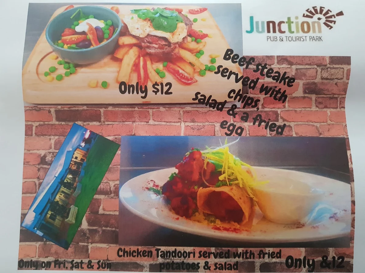 Menu, The Junction Pub & Tourist Park