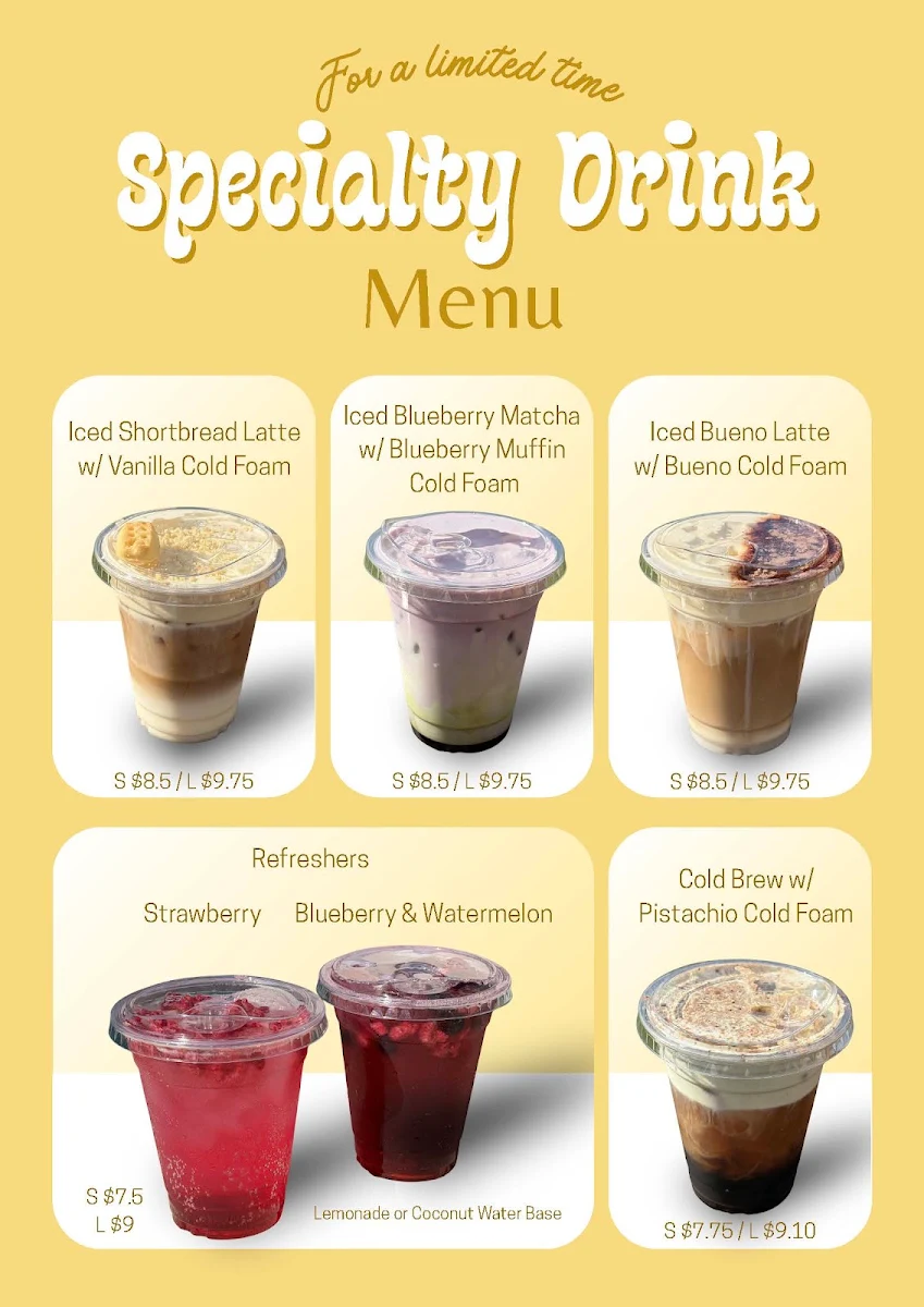Menu, GOOD DAY Coffee + Drinks Bar
