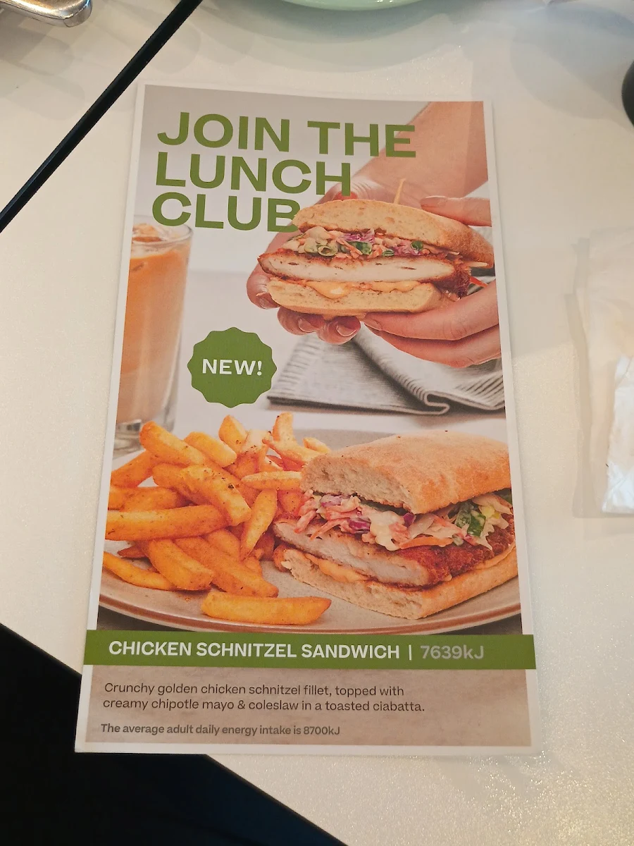 Menu, The Coffee Club Café