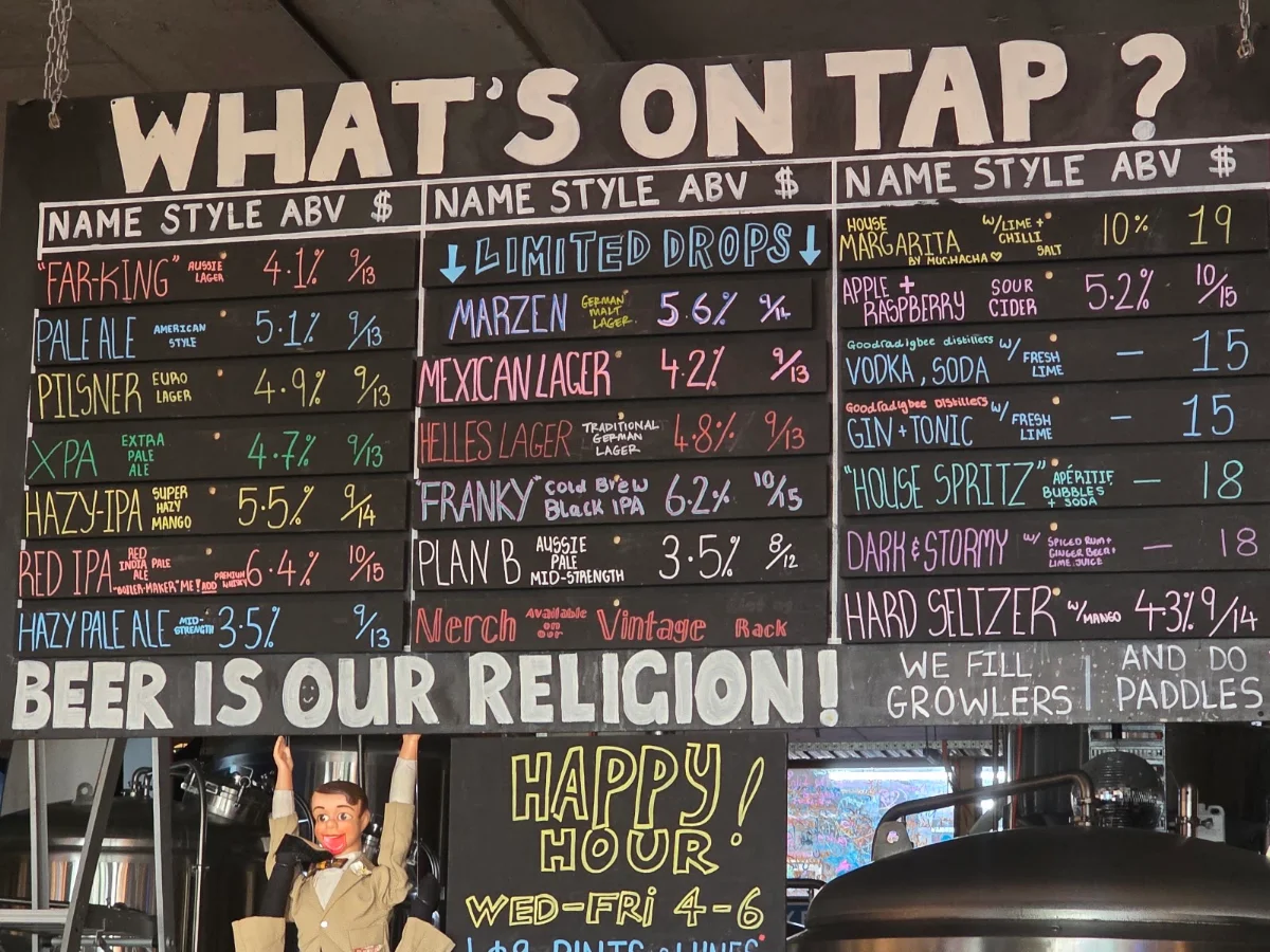 Menu, 7th Day Brewery