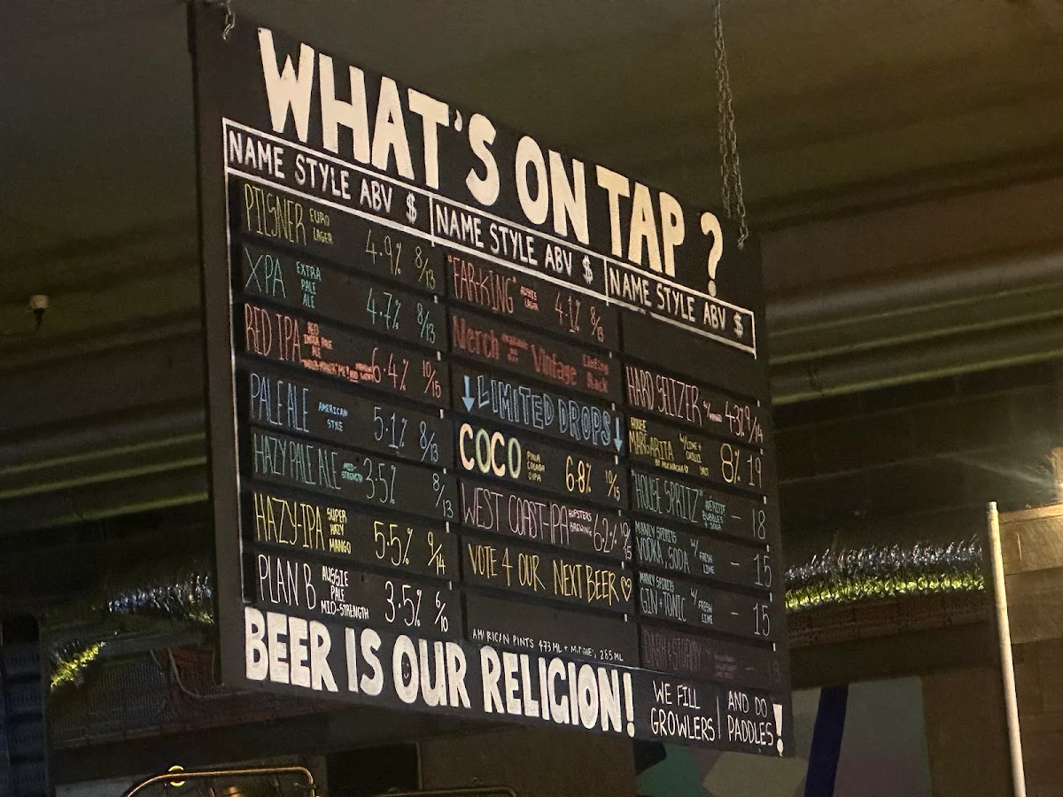 Menu, 7th Day Brewery