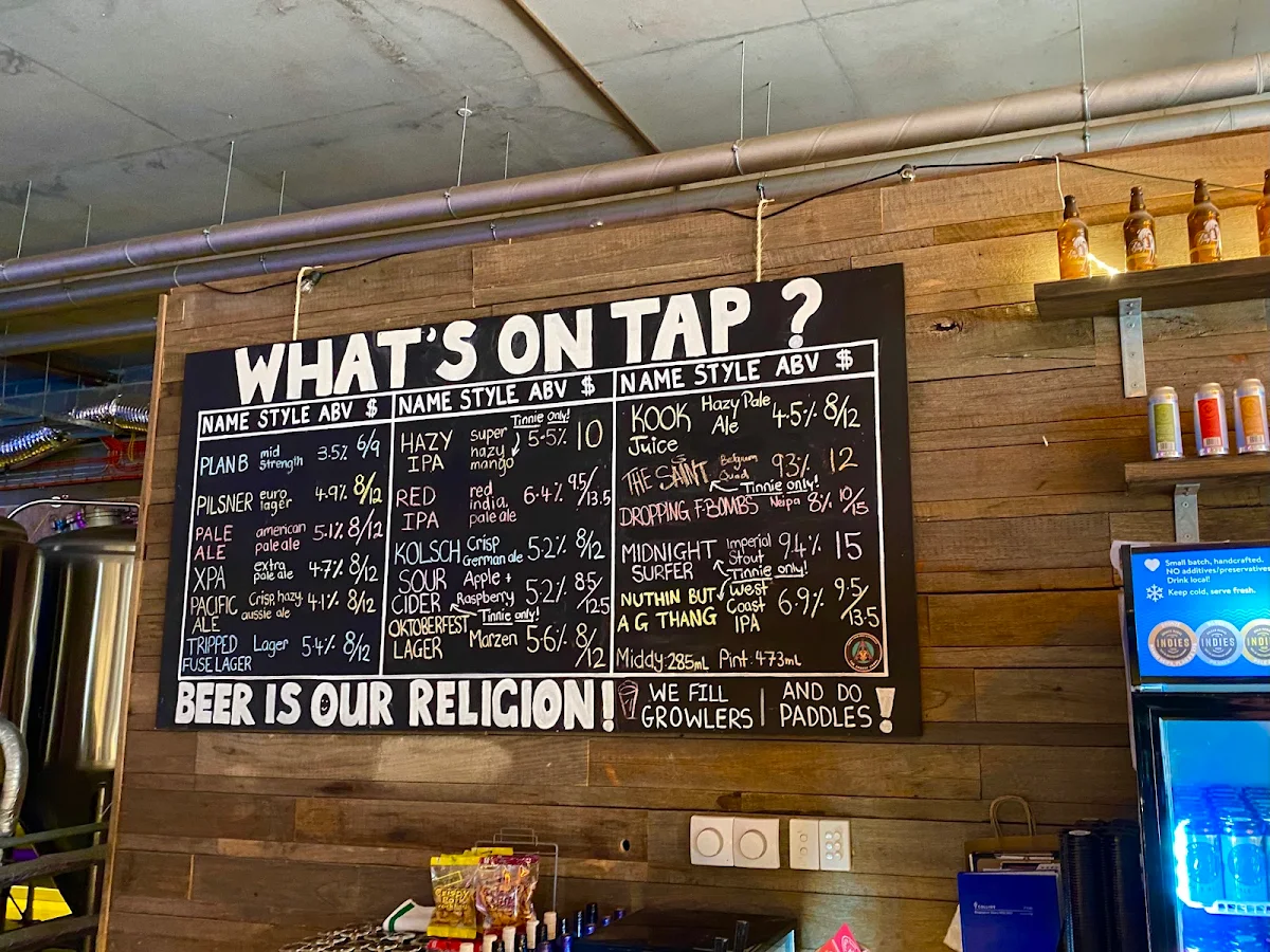 Menu, 7th Day Brewery