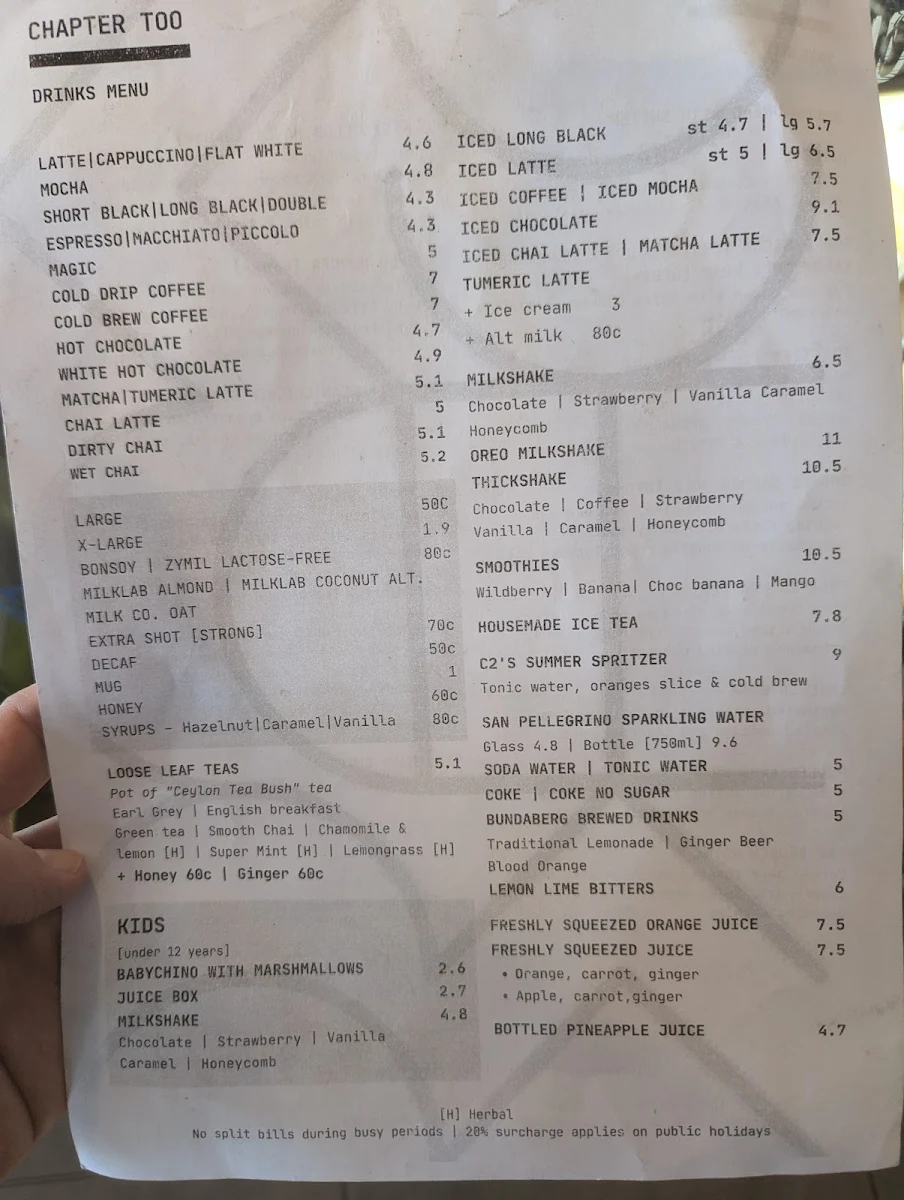 Menu, Chapter Too