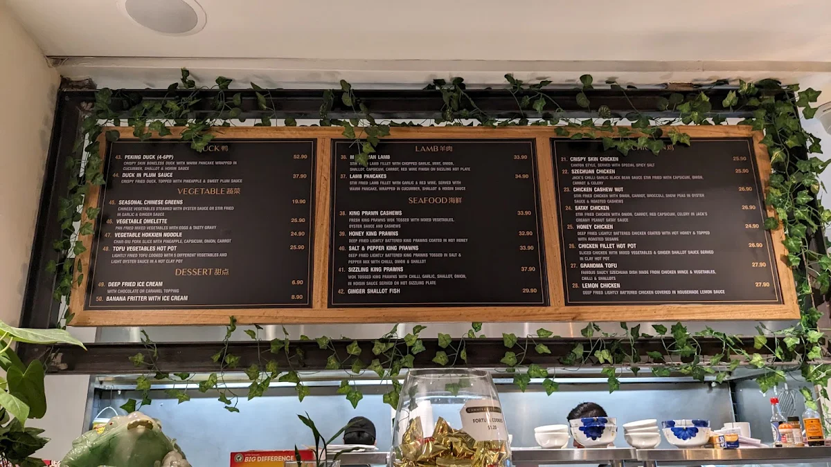 Menu, The Cammeray Chinese Restaurant