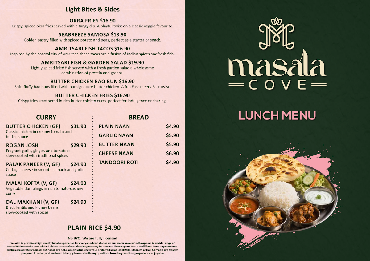 Menu, Masala Cove | Modern Indian Family Restaurant Avalon Beach