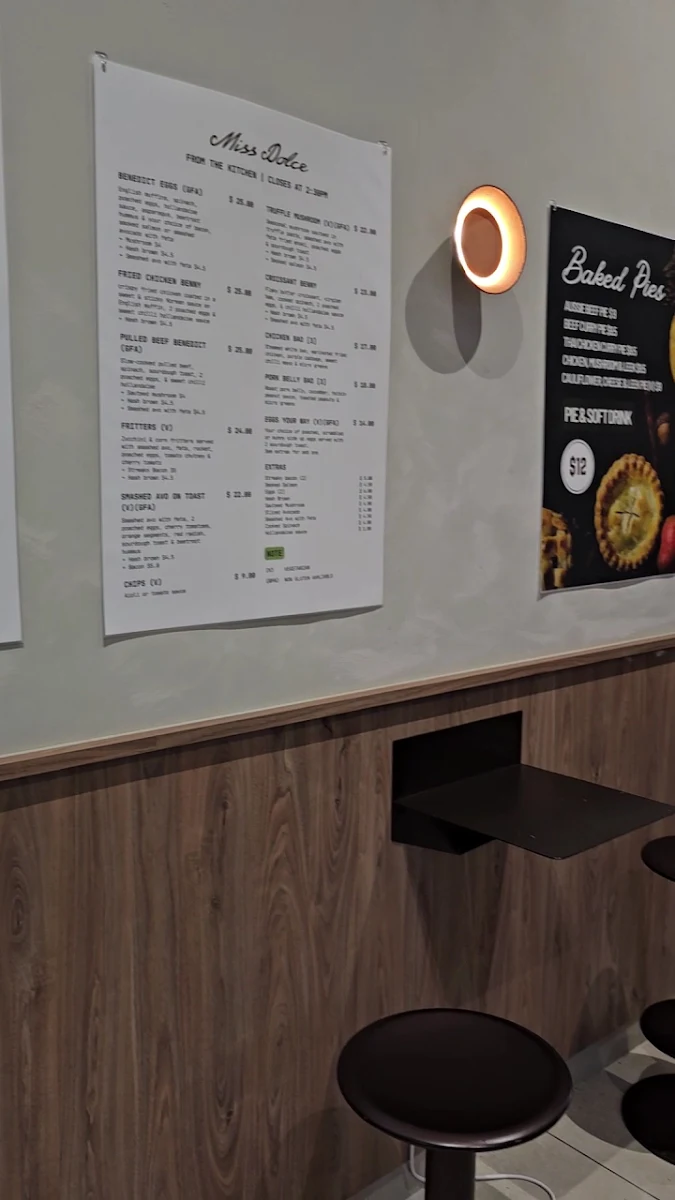 Menu, Miss Dolce Cafe