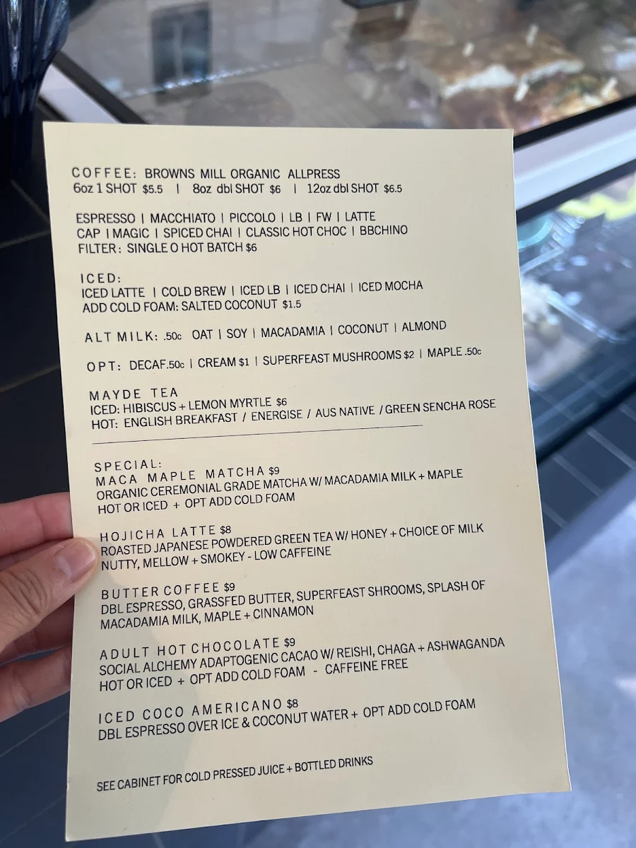Menu, Tones at Soko