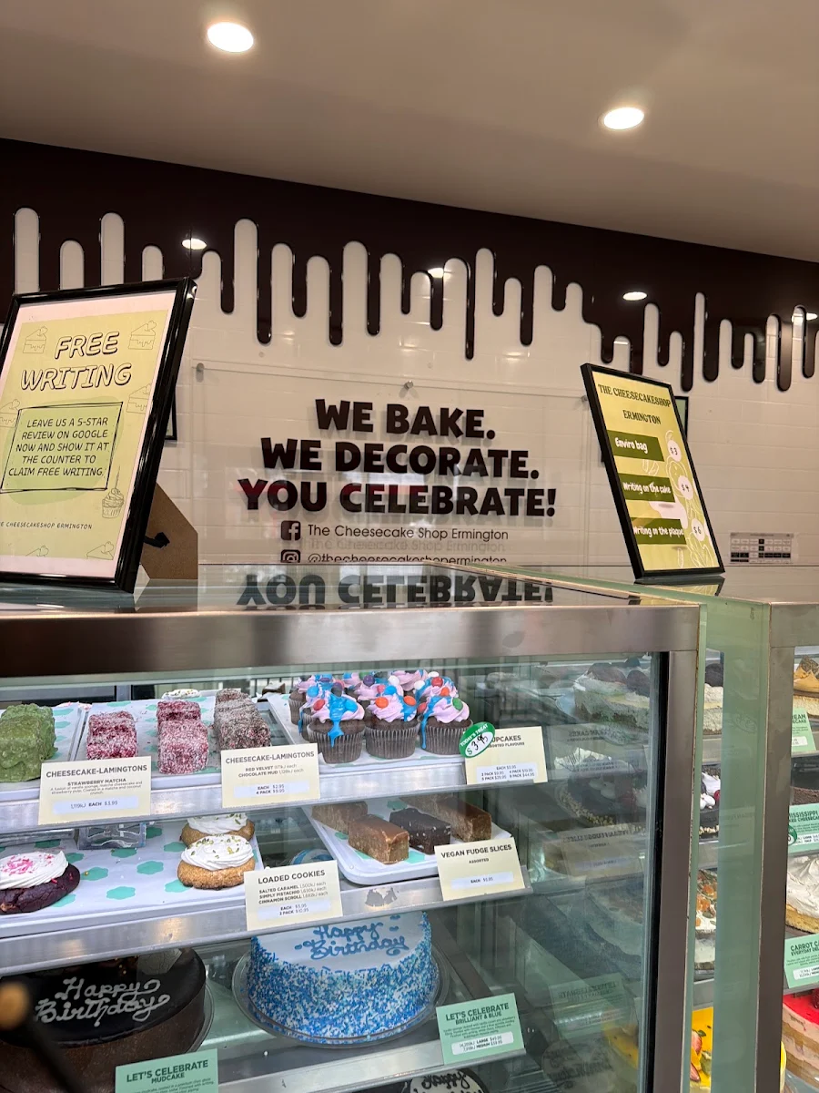 Menu, The Cheesecake Shop Ermington