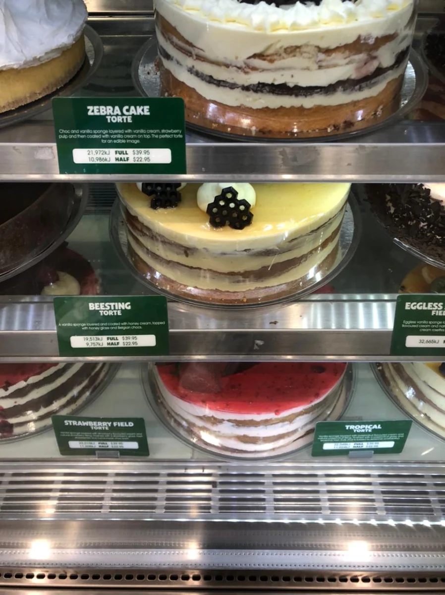 Menu, The Cheesecake Shop Ermington