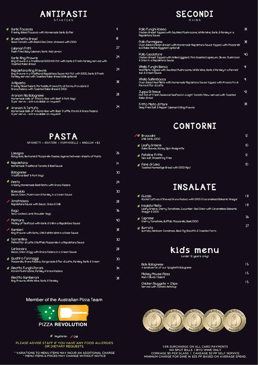 Menu, Mezza Via
