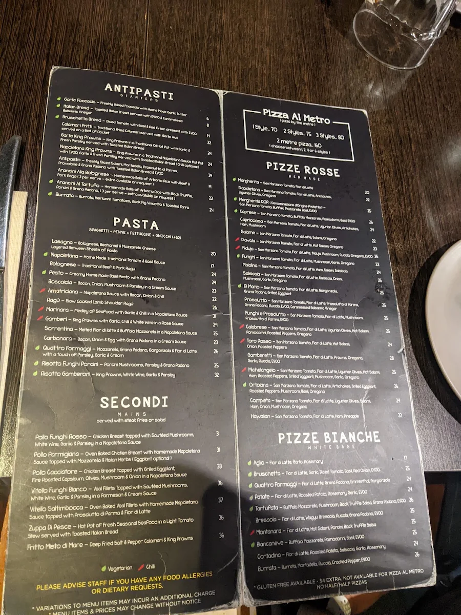 Menu, Mezza Via