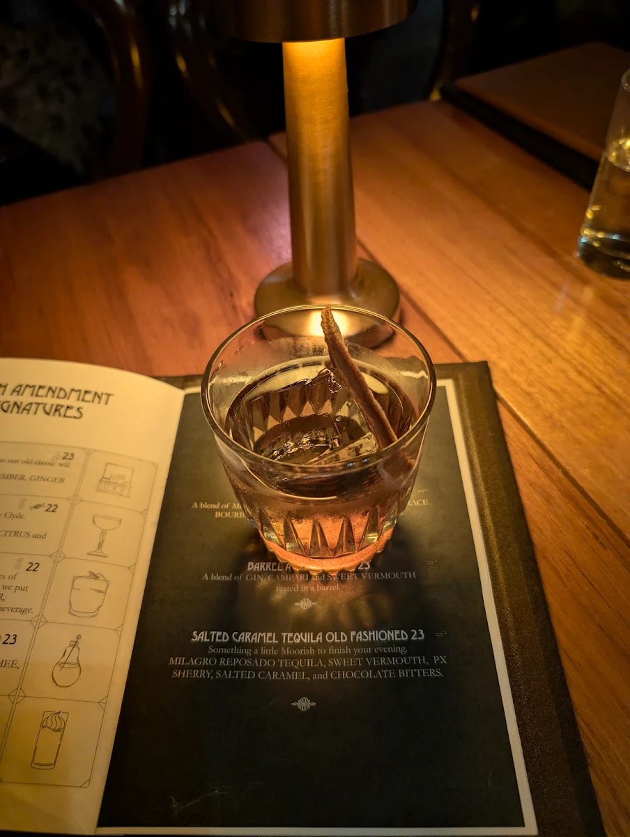 Menu, The 18th Amendment Bar, Geelong