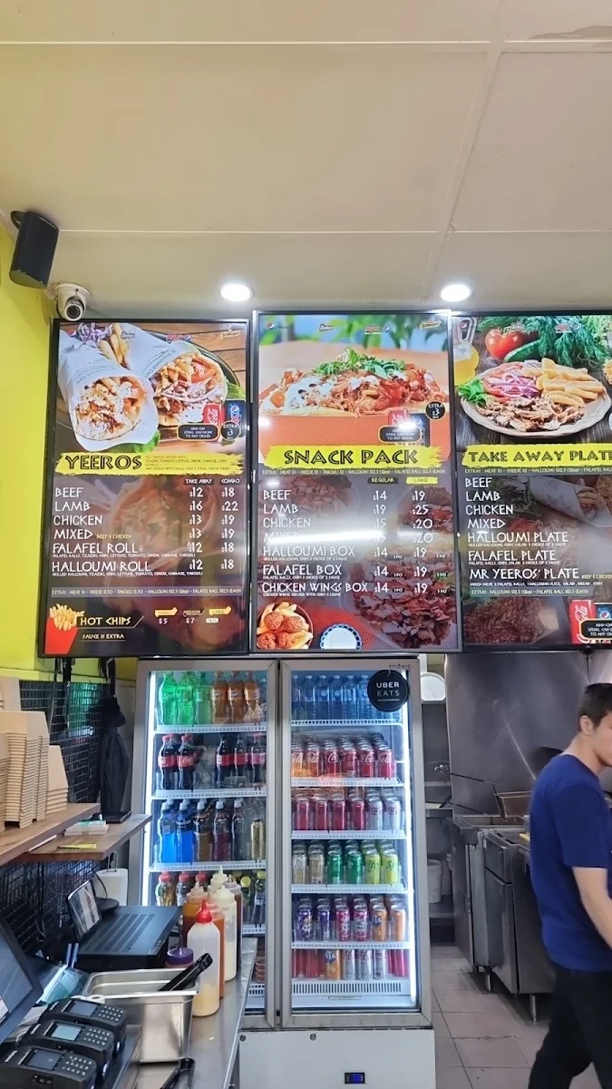 Menu, Mr Yeeros Newtown