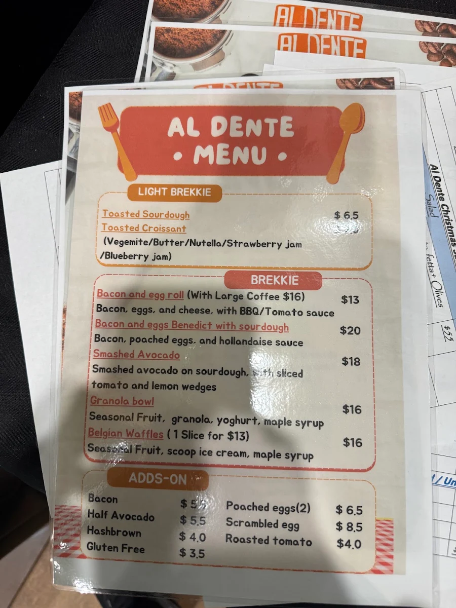 Menu, Al Dente