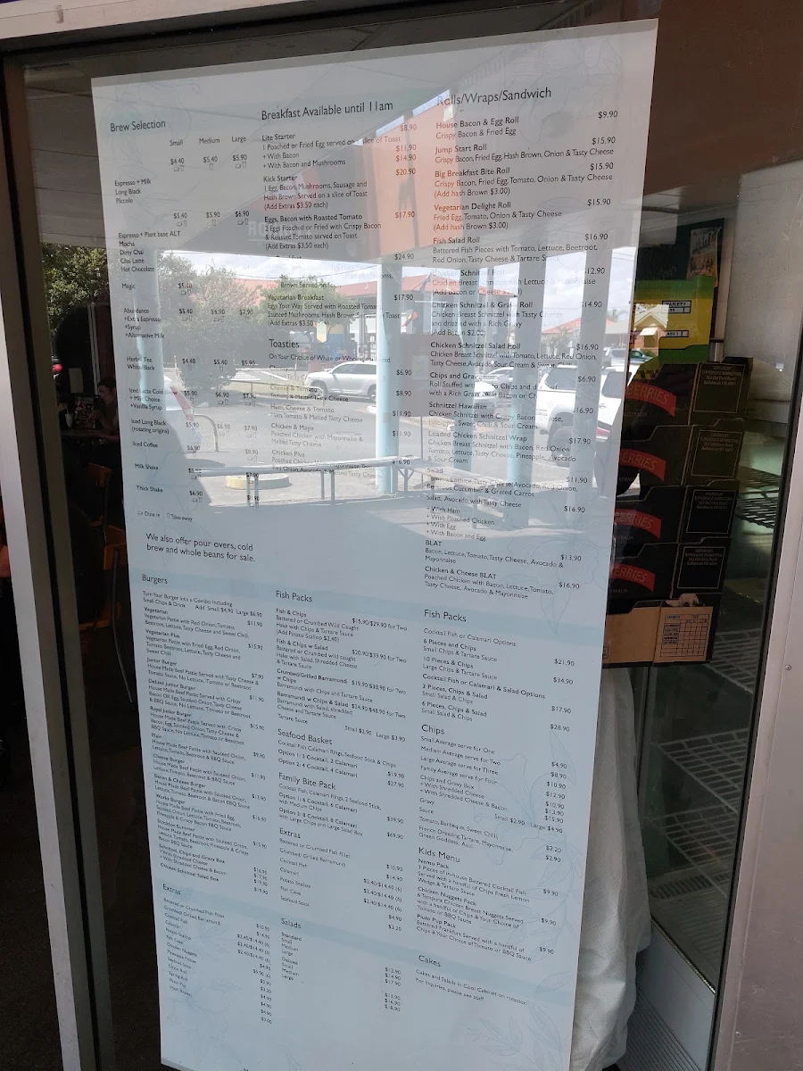 Menu, Stockton Bite Cafe