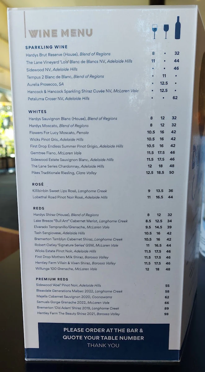 Menu, Oak and Iron Tavern