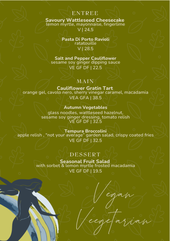 Menu, Restaurant 2317