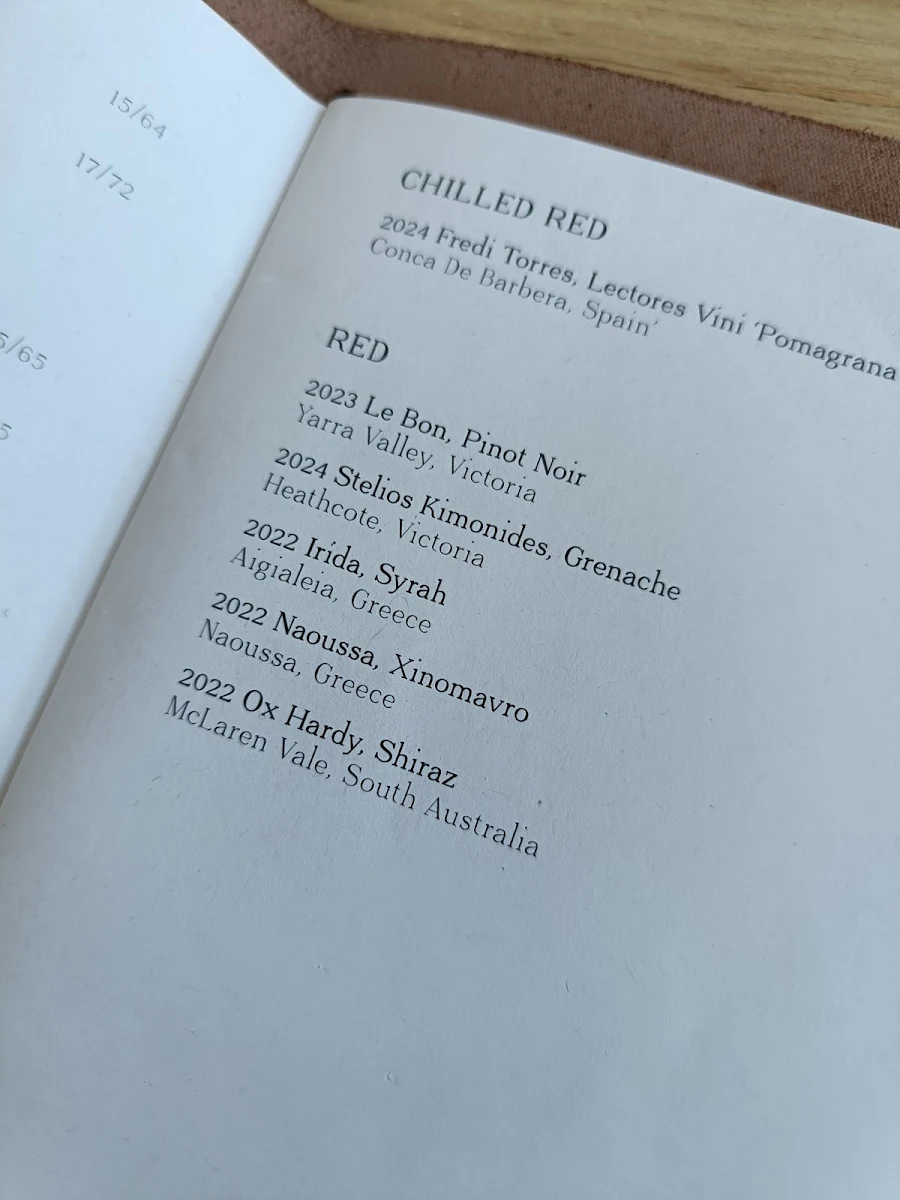 Menu, Olympia