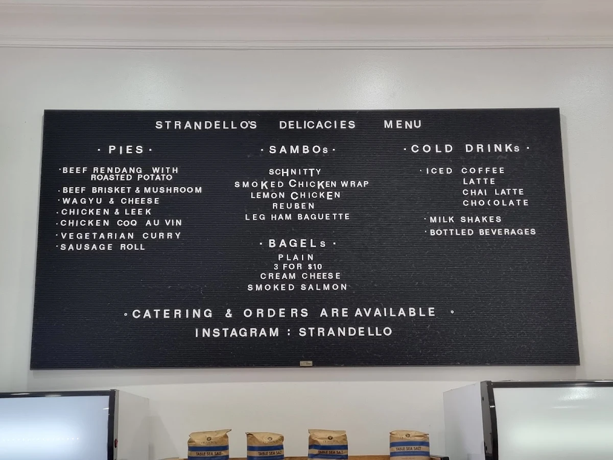 Menu, Strandello Croydon
