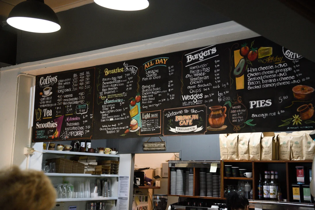 Menu, The Brown Jug Cafe