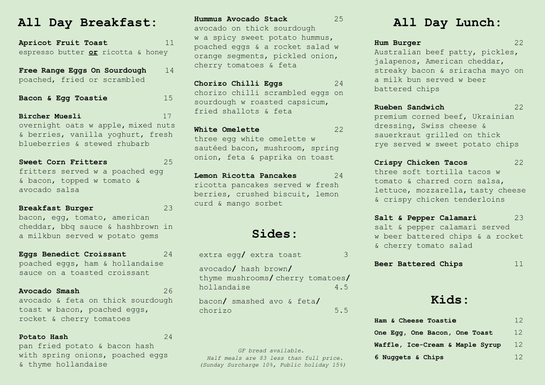 Menu, Revitalise