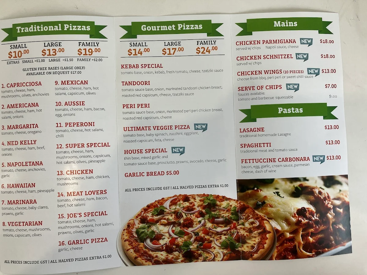 Menu, Wyndham Vale Pizza & Pasta