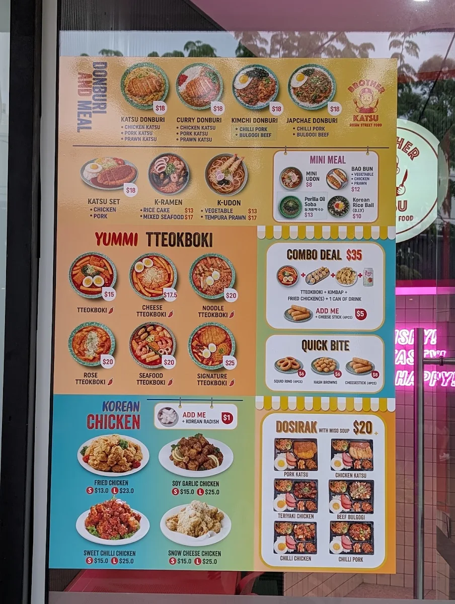 Menu, Brother Katsu Newington