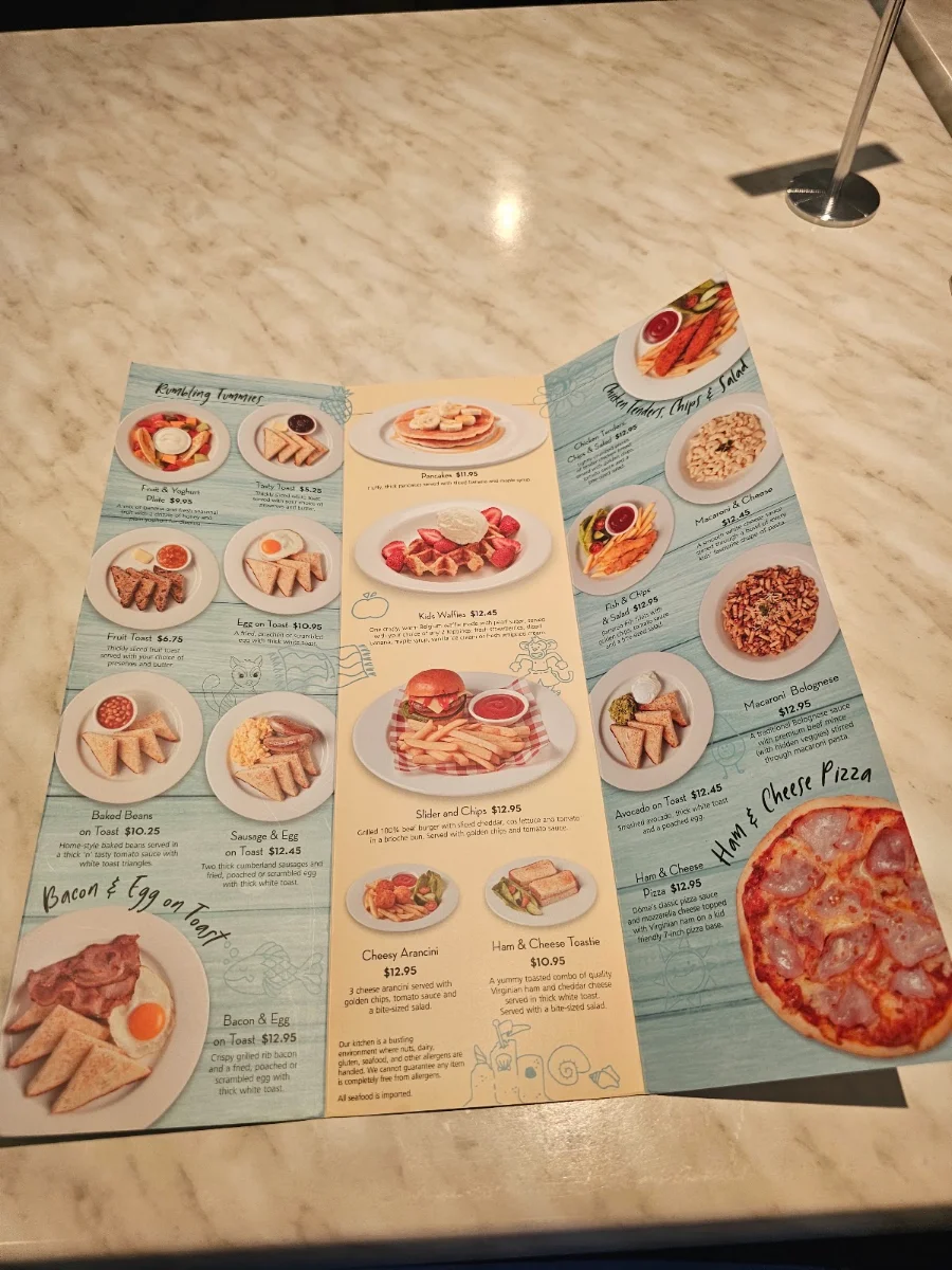 Menu, Dôme Café - Mirrabooka